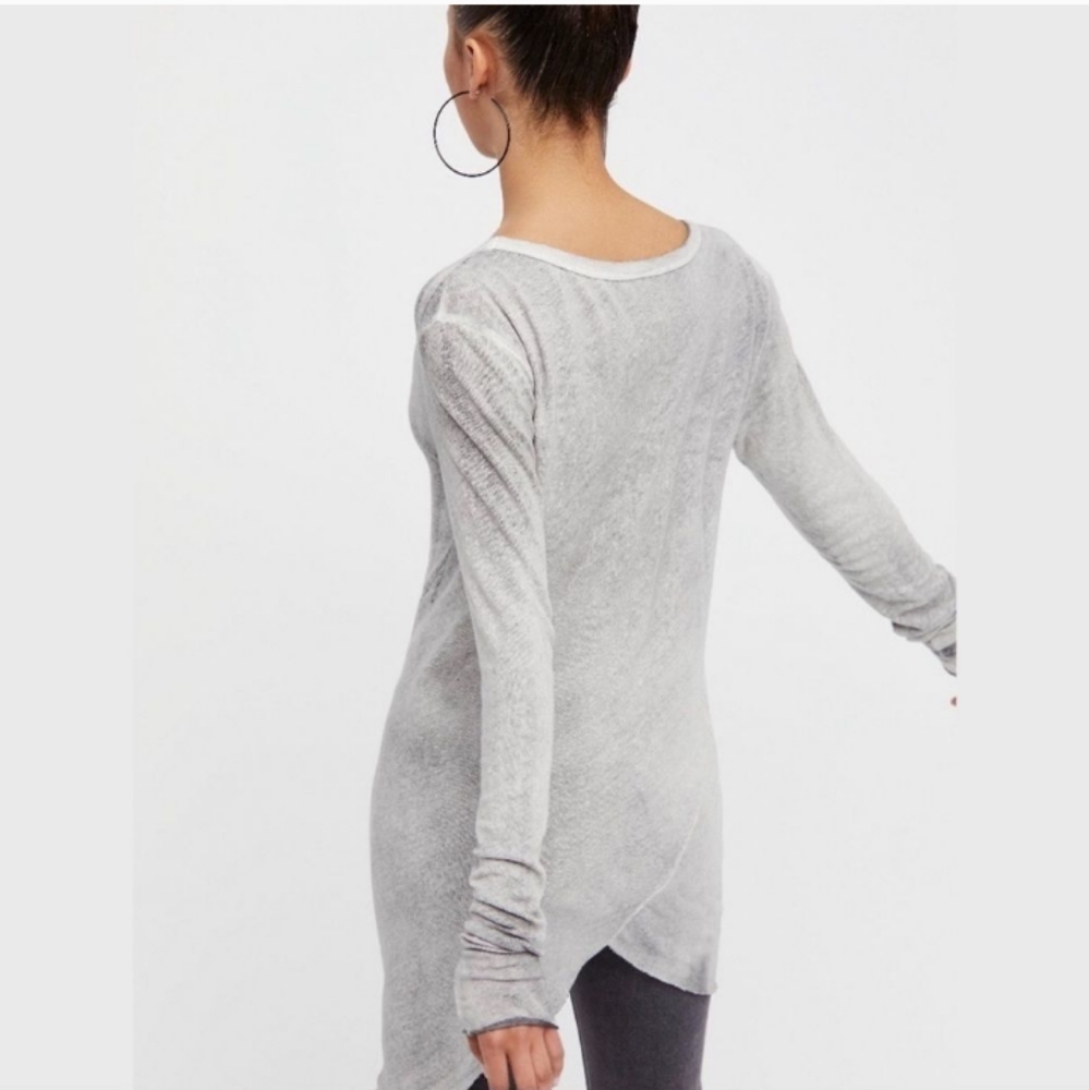 COPY - Free People | We The Free | Long Sleeve V-neck Tunic Tee Gray size S Sma… - Picture 2 of 9